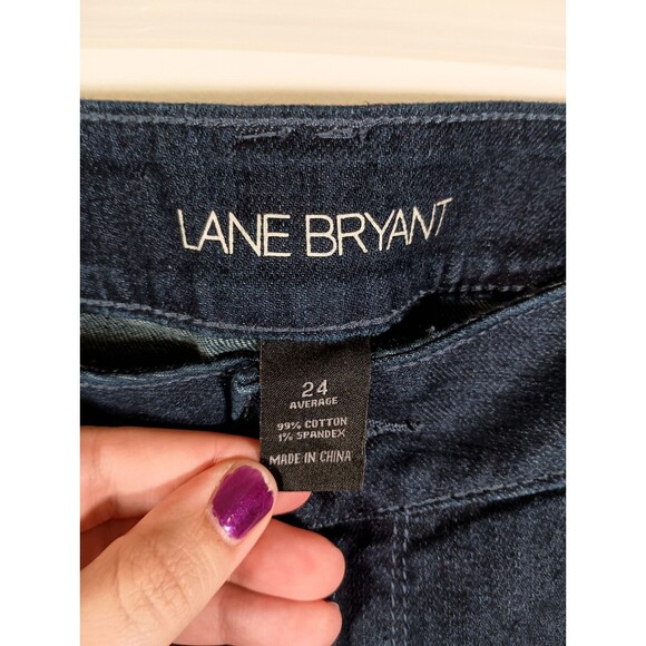 NWT Lane Bryant Dark Wash Slim Straight Average Womens Jeans Plus Size 24 - Picture 2 of 9